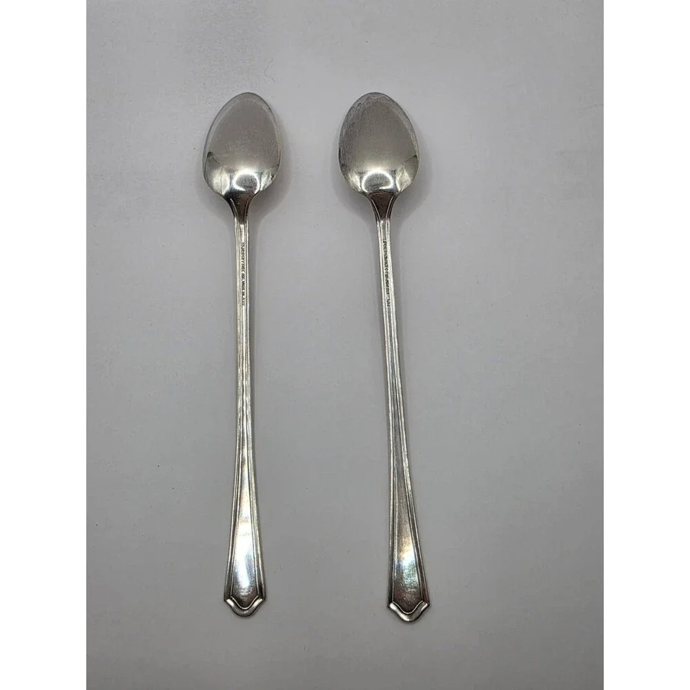 Vintage Florentine Silver Plate 2 Iced Tea Spoons